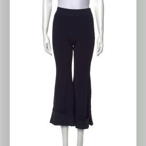 Stella McCartney Wide Leg Pants Blue Cropped with Mid-Rise Trousers SZ 2